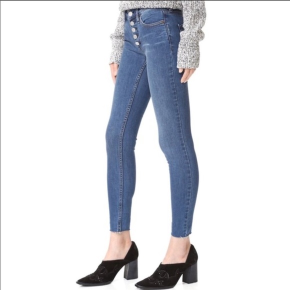 Free People FP button fly raw hem jeans size 29 - Picture 1 of 9